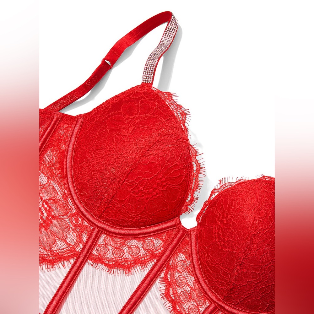 NWT Victoria’s Secret corset top in RED 32D - Picture 8 of 9